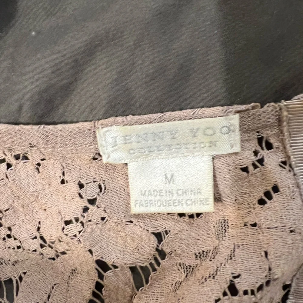 Jenny Yoo beige lace top with sheer tank - Picture 9 of 11